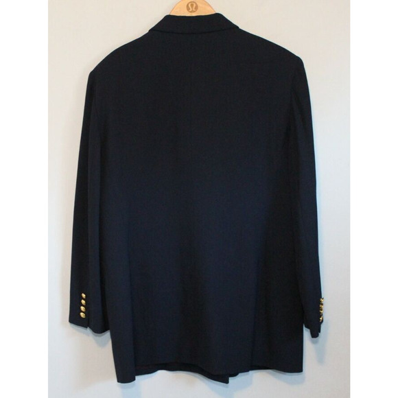 *Flawed Lauren Ralph Lauren Wool Double Breasted Blazer Suit Jacket Navy Size 14 - Picture 15 of 16